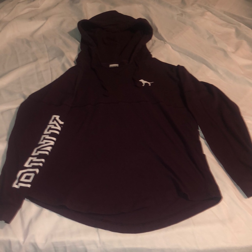 VS pink maroon long sleeve hoodie
